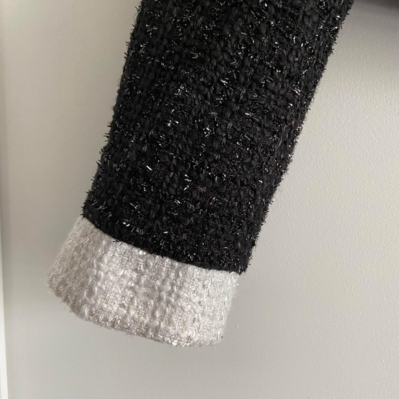 HOLIDAY PARTY TWO PIECE MATCHING SET TWEED QUIET LUXURY CLASSY BLACK & WHITE - Picture 12 of 13